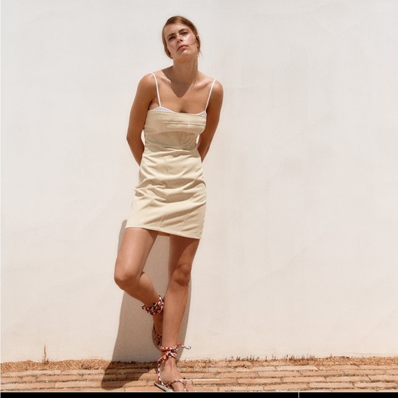 Vestidos Casuales Vestido ZARA Combinación Mini Para Mujer Negro